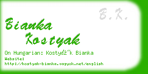 bianka kostyak business card
